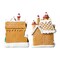 7.25"H Set of 2 Lighted Resin Christmas Gingerbread House Table Decor